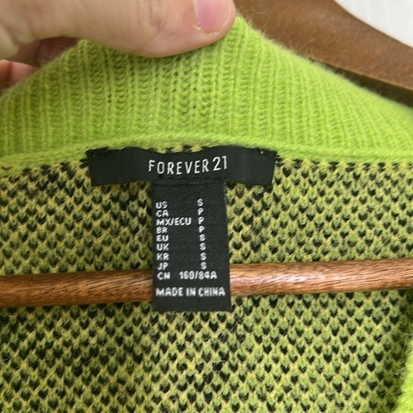 Forever 21 - Happy Times Green With Yellow Smiley Faces Knit Vest Size Small - Picture 7 of 9